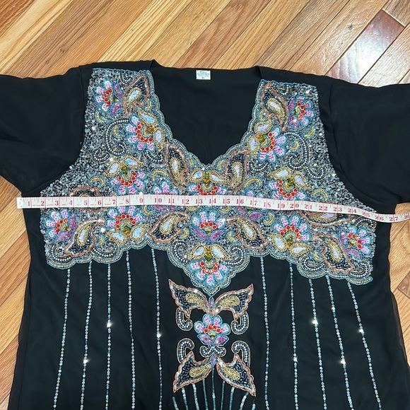 Women's black dress embroidered with beads❤️ - Picture 12 of 17